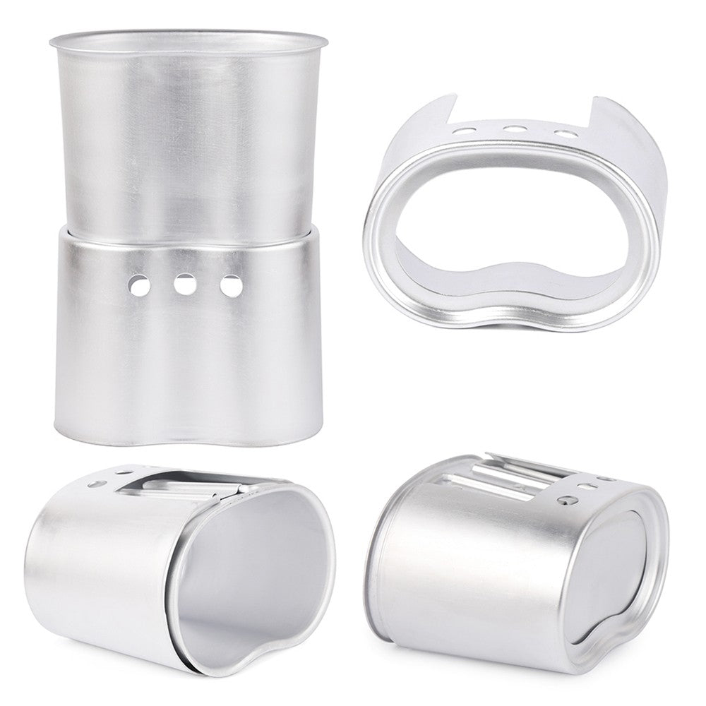 3-Piece Camping Cookware Set: Aluminum Canteen Cup, Wood Stove, and Cover Bag for Hiking & Backpacking