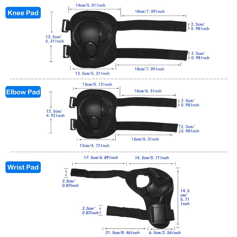 6-in-1 Kids Protective Gear Set: Knee Pads, Elbow Pads & Wrist Guards