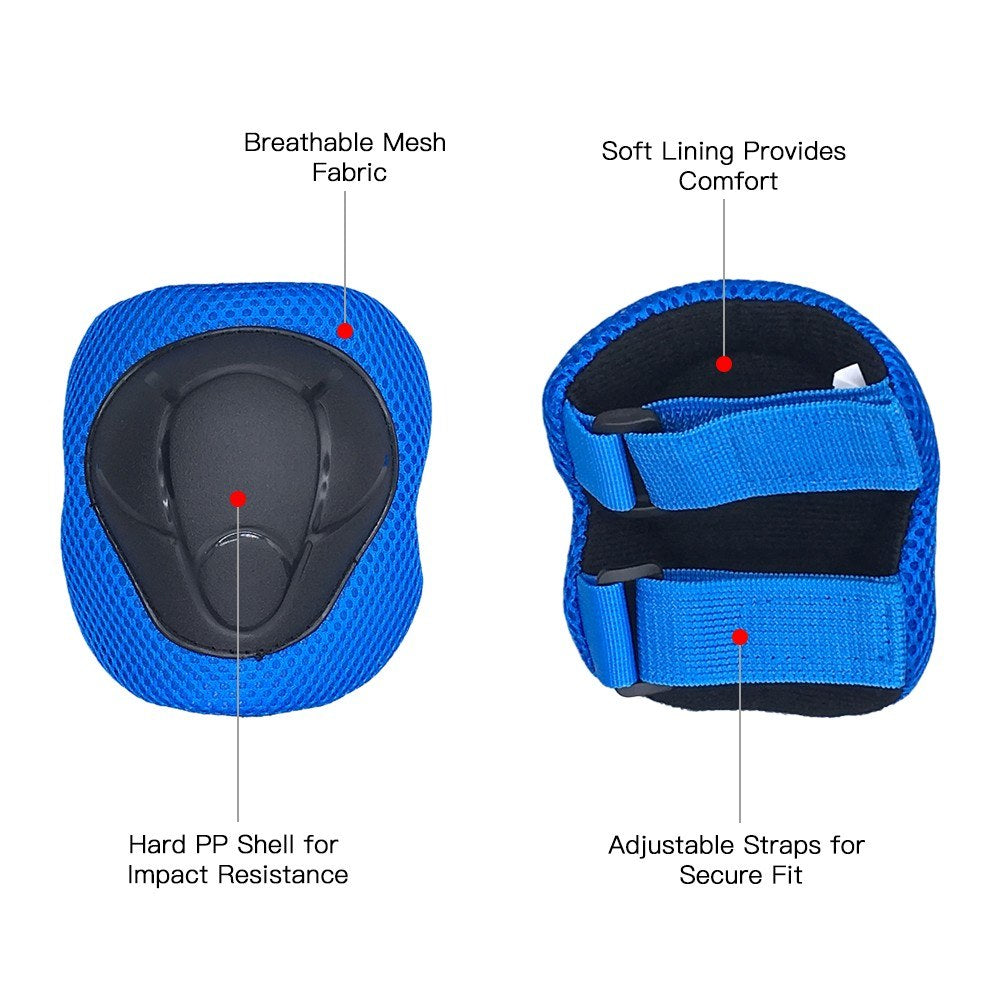 6-in-1 Kids Protective Gear Set: Knee Pads, Elbow Pads & Wrist Guards