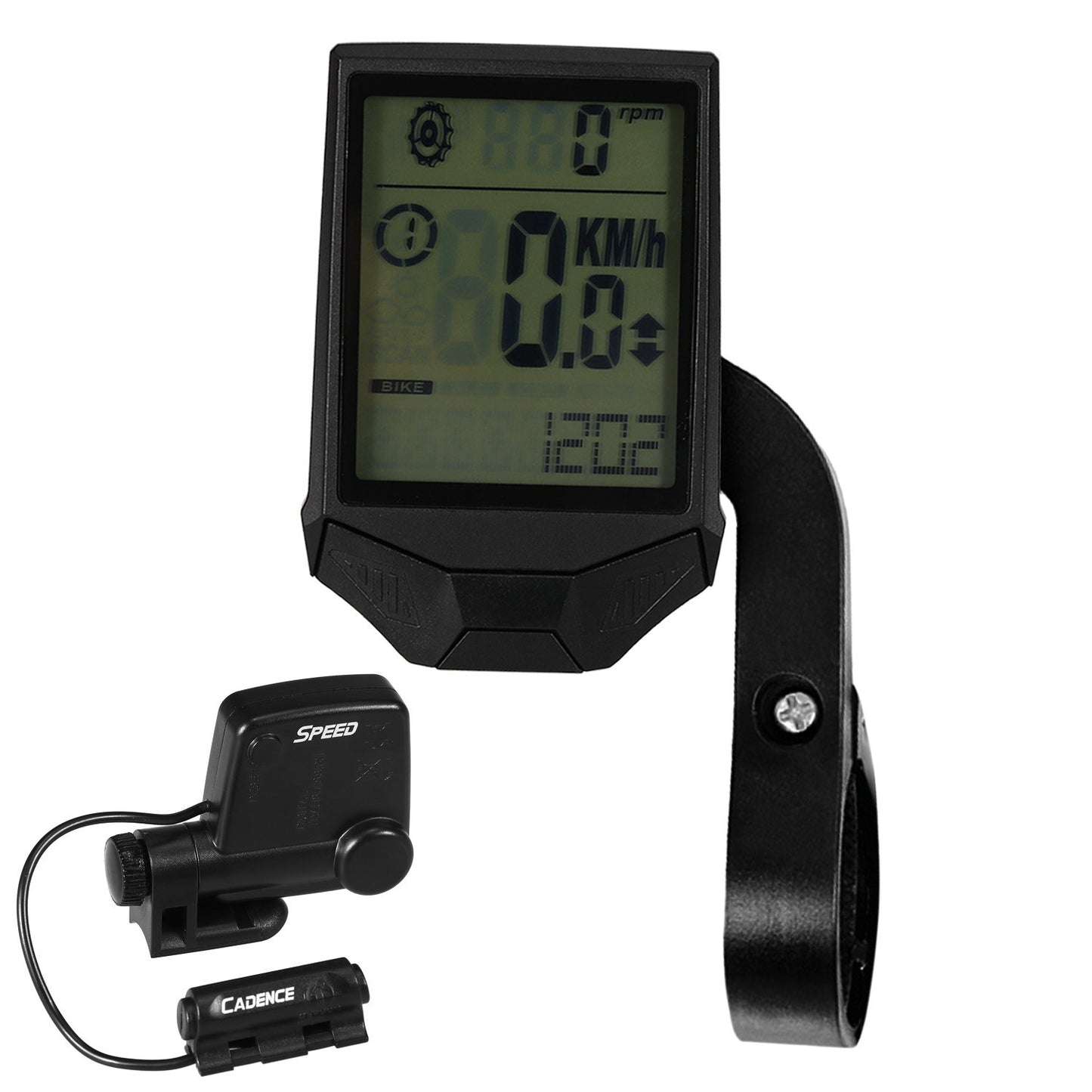 Wireless Cycling Computer with Cadence, Rainproof Multi-Function LCD Backlight