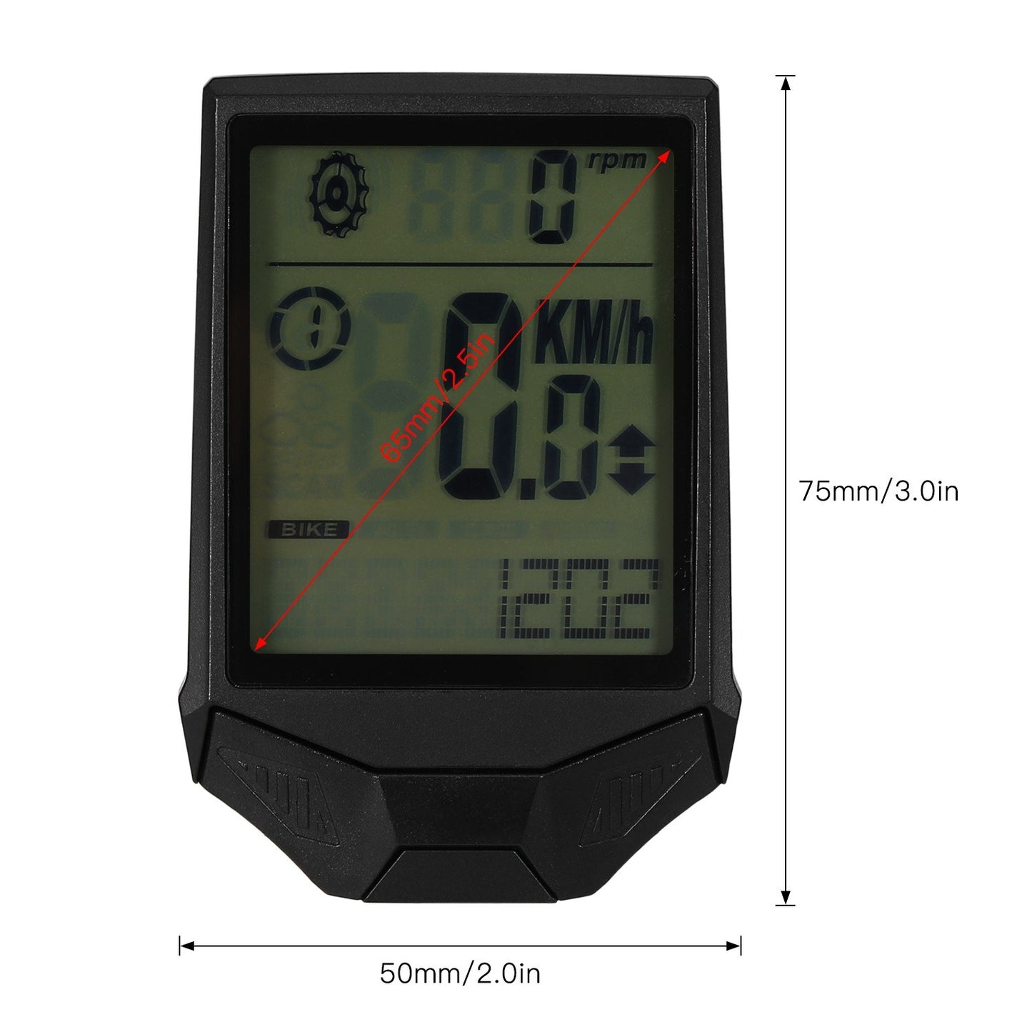 Wireless Cycling Computer with Cadence, Rainproof Multi-Function LCD Backlight