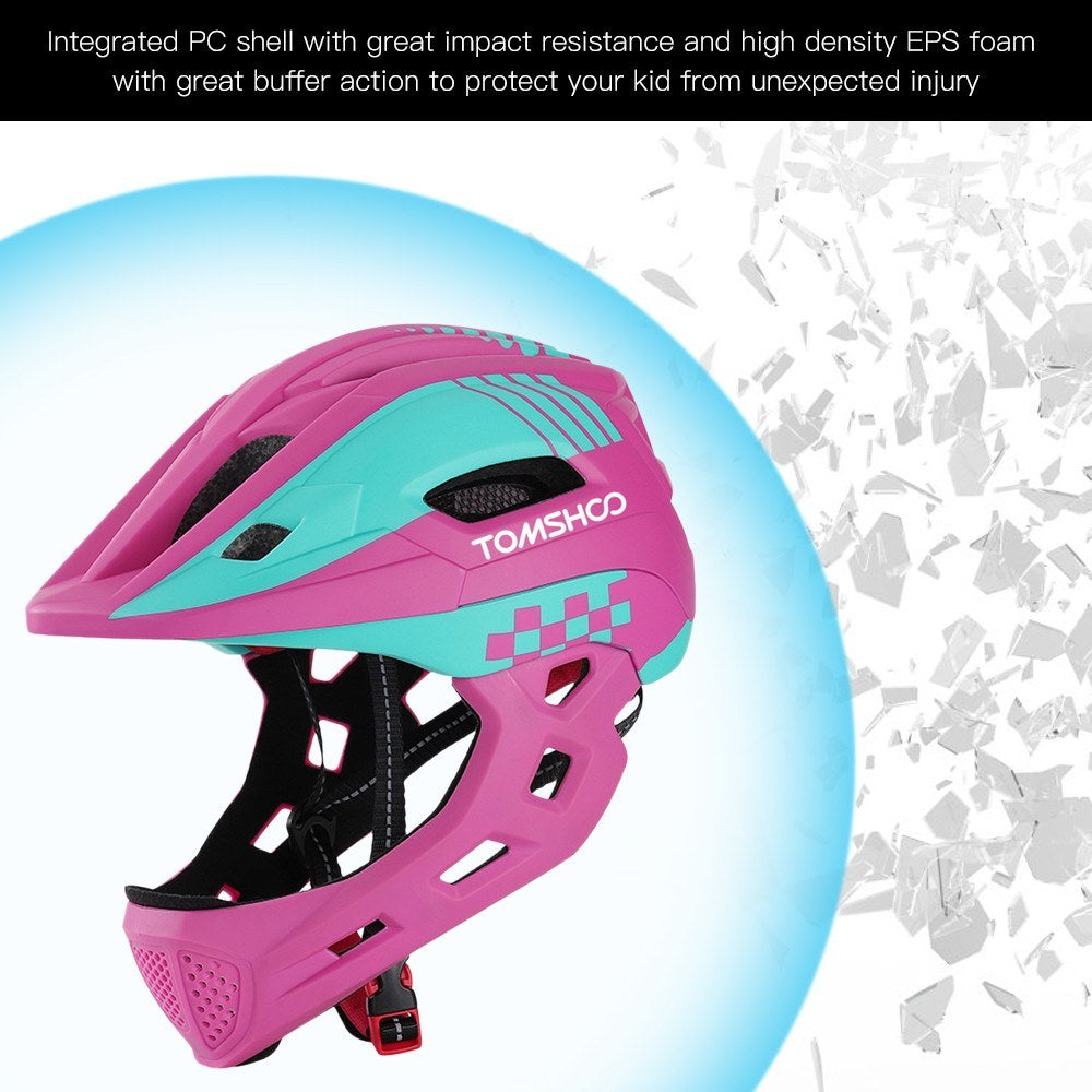 TOMSHOO Kids Full Face Bike Helmet