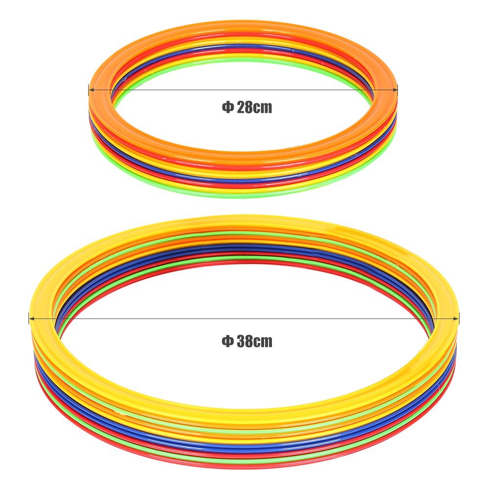 10-Pack Agility Speed Rings 28cm/38cm for Football, Soccer, Basketball Training