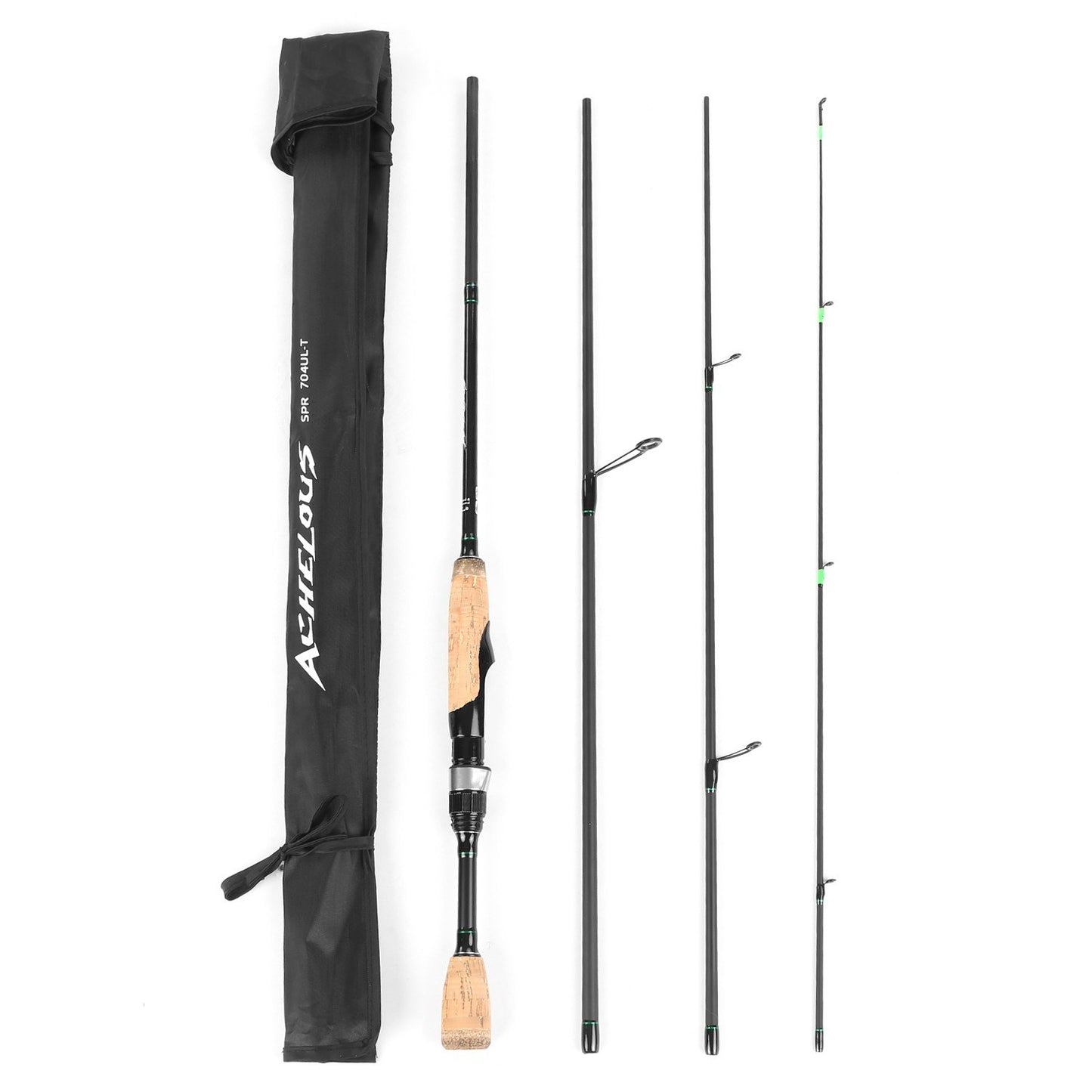 Lightweight 6.8FT Carbon Fiber Portable Travel Spinning Fishing Rod, 4-Piece Fishing Pole