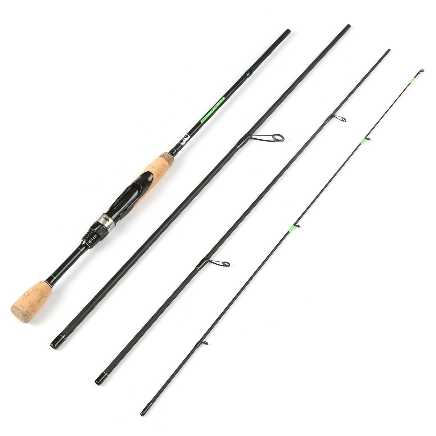 Lightweight 6.8FT Carbon Fiber Portable Travel Spinning Fishing Rod, 4-Piece Fishing Pole