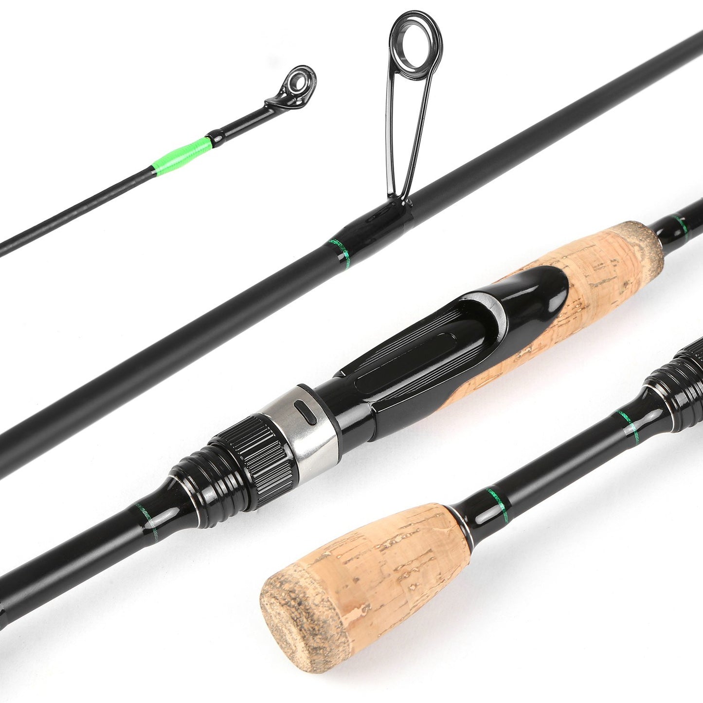 Lightweight 6.8FT Carbon Fiber Portable Travel Spinning Fishing Rod, 4-Piece Fishing Pole