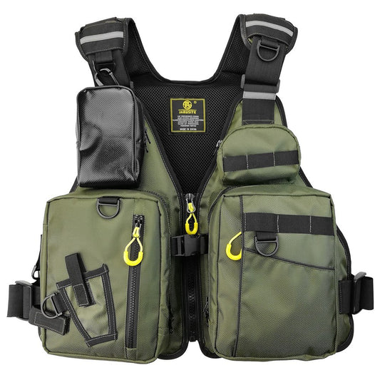 Adult Fishing Life Jacket with Multiple Pockets & Buoyancy Vest