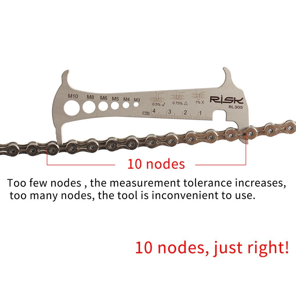 3-in-1 Bike Chain Wear Indicator, Chain Hook & Bolt Measurement Tool