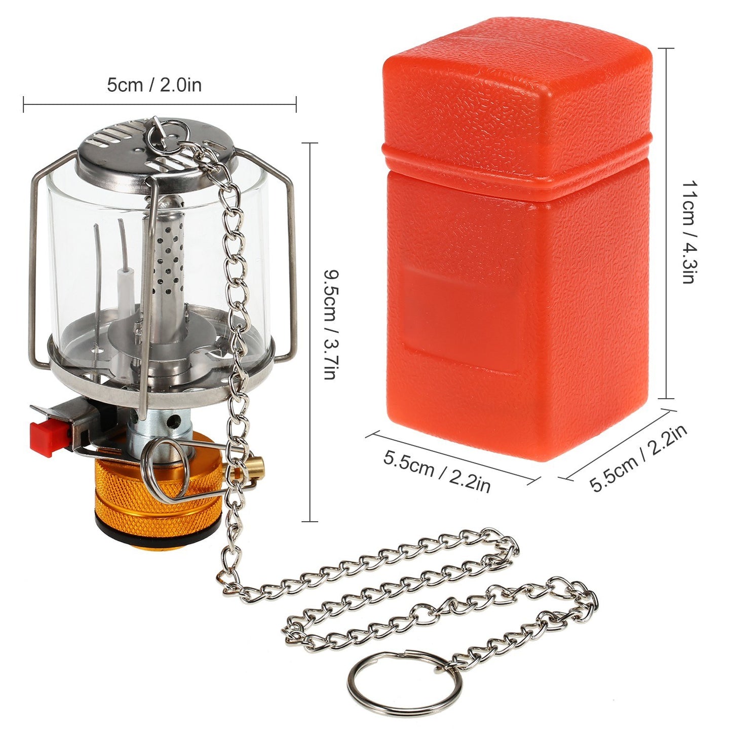 Portable Mini Camping Gas Lantern with Piezo Ignition for Outdoor Use