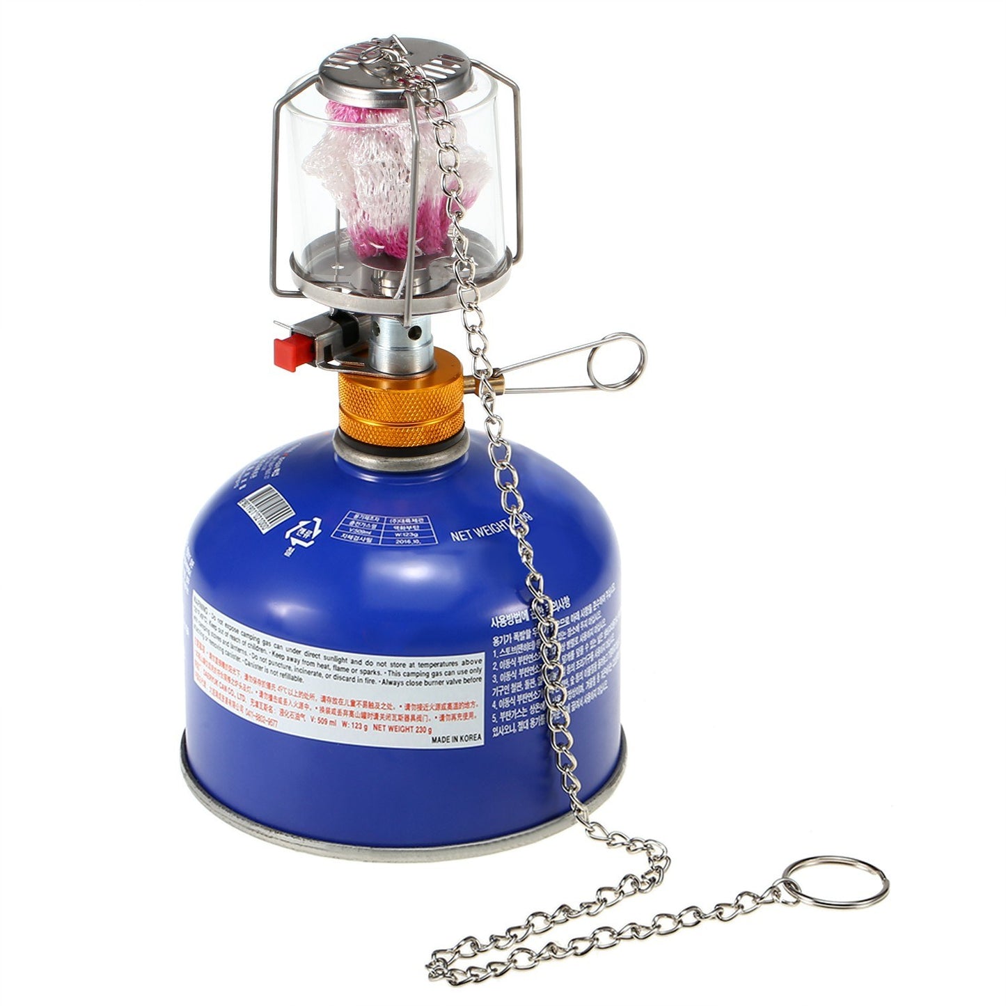 Portable Mini Camping Gas Lantern with Piezo Ignition for Outdoor Use
