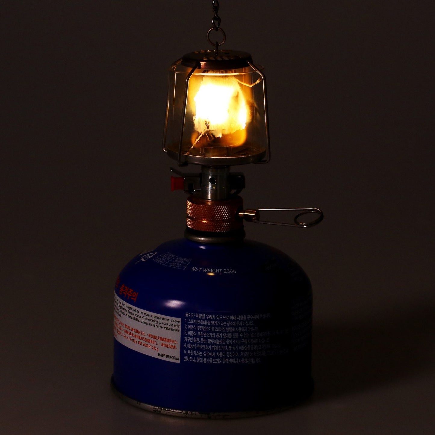 Portable Mini Camping Gas Lantern with Piezo Ignition for Outdoor Use