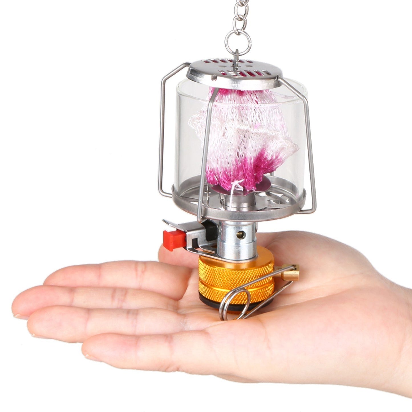 Portable Mini Camping Gas Lantern with Piezo Ignition for Outdoor Use