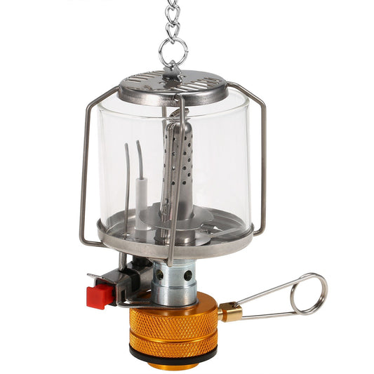 Portable Mini Camping Gas Lantern with Piezo Ignition for Outdoor Use