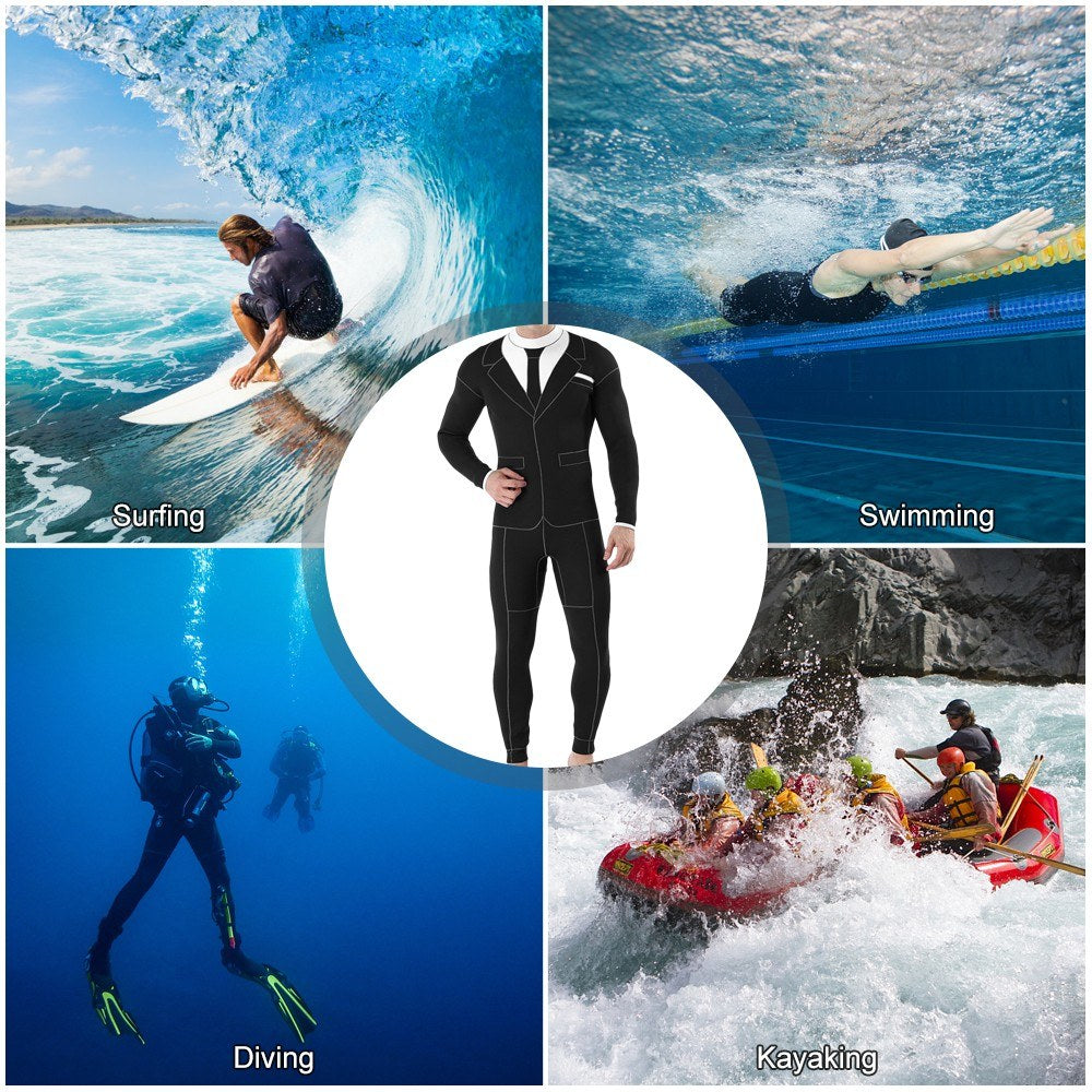 Mens 3mm Neoprene Wetsuit for Surfing, Swimming, and Diving