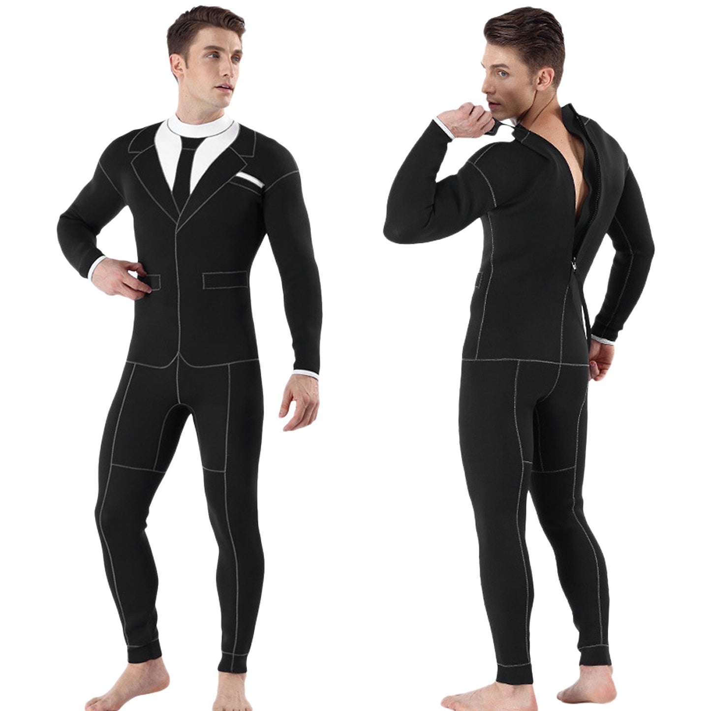 Mens 3mm Neoprene Wetsuit for Surfing, Swimming, and Diving