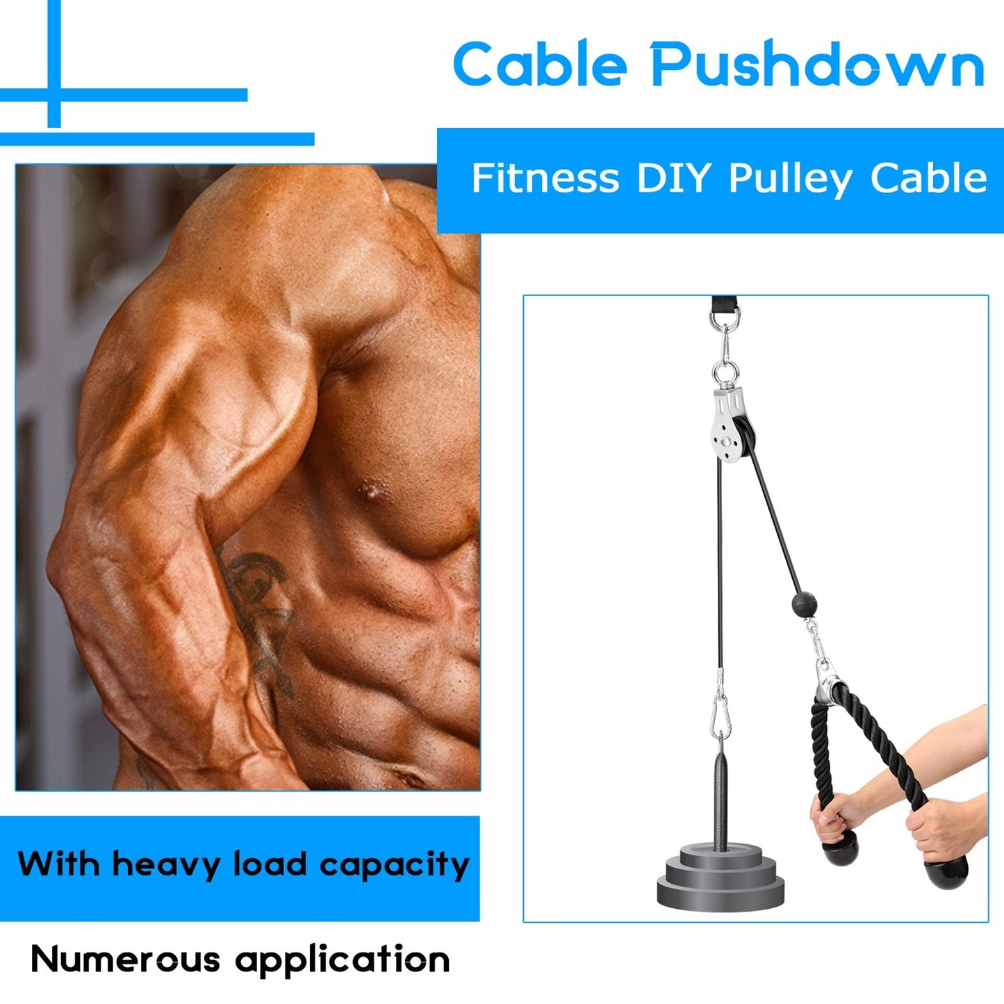 Biceps & Triceps DIY Fitness Pulley Cable Machine for Hand Strength Training