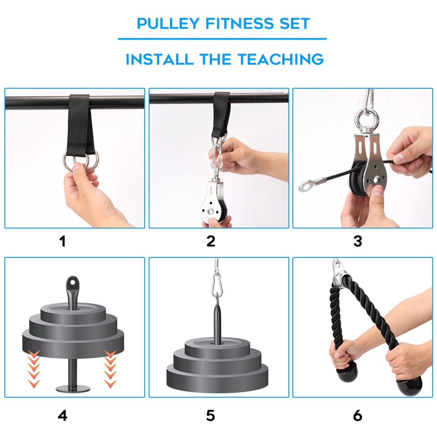 Biceps & Triceps DIY Fitness Pulley Cable Machine for Hand Strength Training