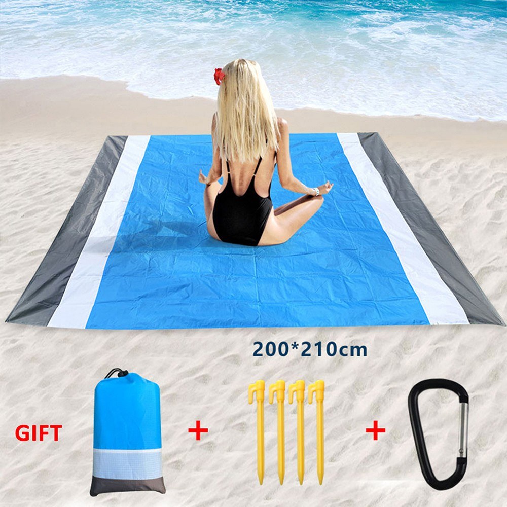 Ultralight Sandproof Beach Mat - Water Resistant Camping & Picnic Blanket with Storage Bag