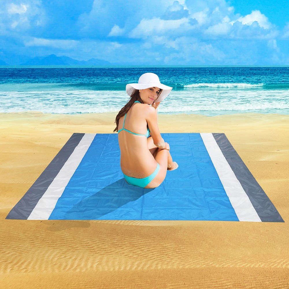 Ultralight Sandproof Beach Mat - Water Resistant Camping & Picnic Blanket with Storage Bag