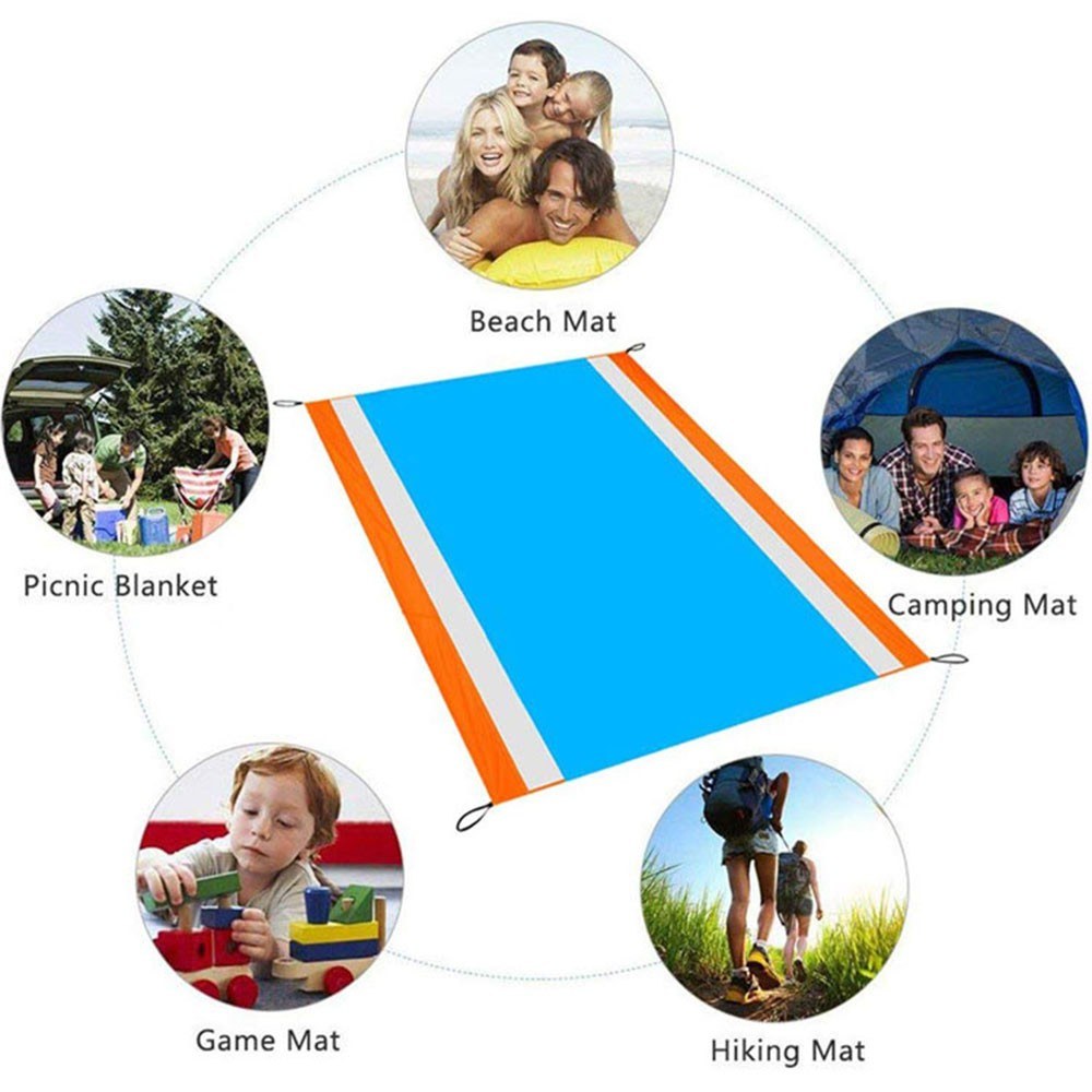 Ultralight Sandproof Beach Mat - Water Resistant Camping & Picnic Blanket with Storage Bag