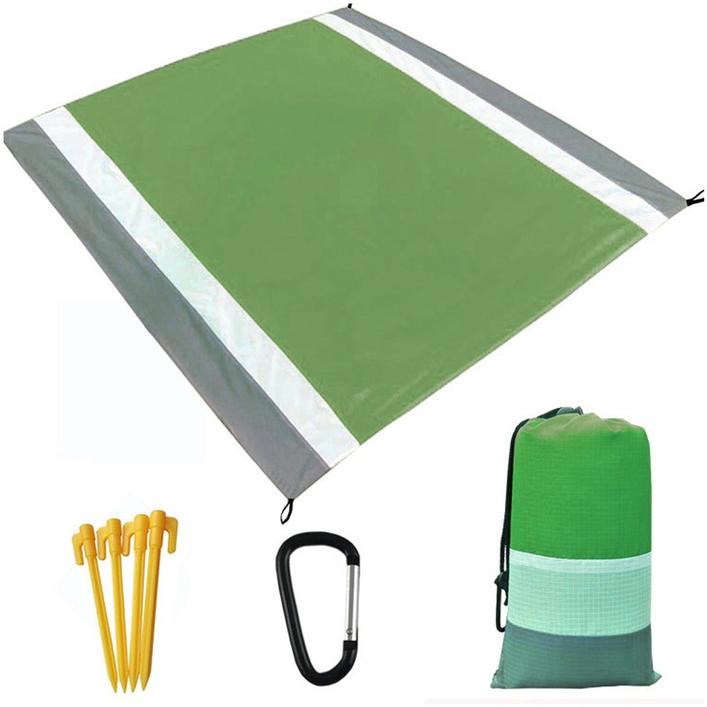 Ultralight Sandproof Beach Mat - Water Resistant Camping & Picnic Blanket with Storage Bag