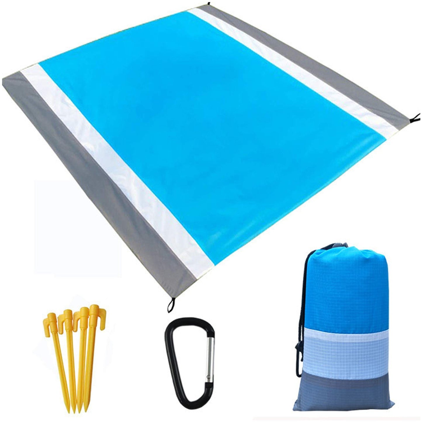 Ultralight Sandproof Beach Mat - Water Resistant Camping & Picnic Blanket with Storage Bag