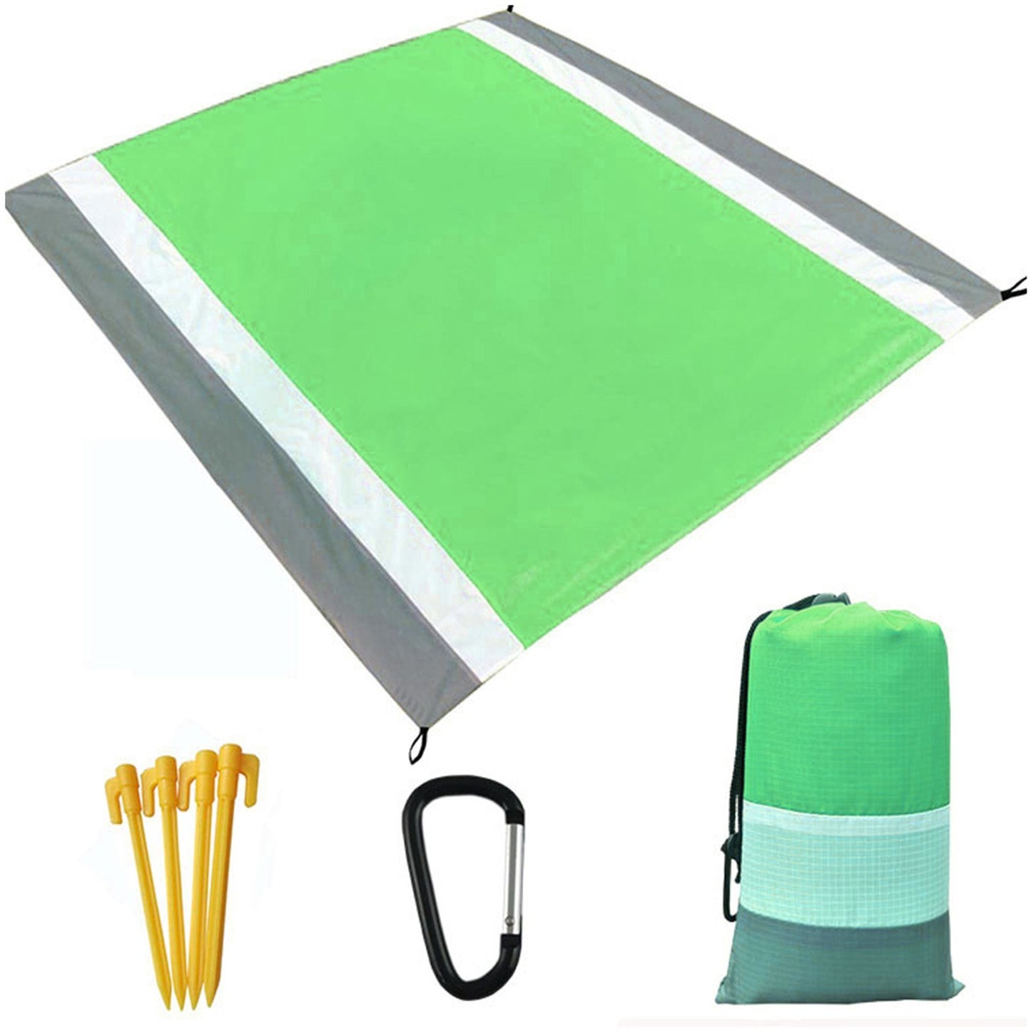 Ultralight Sandproof Beach Mat - Water Resistant Camping & Picnic Blanket with Storage Bag