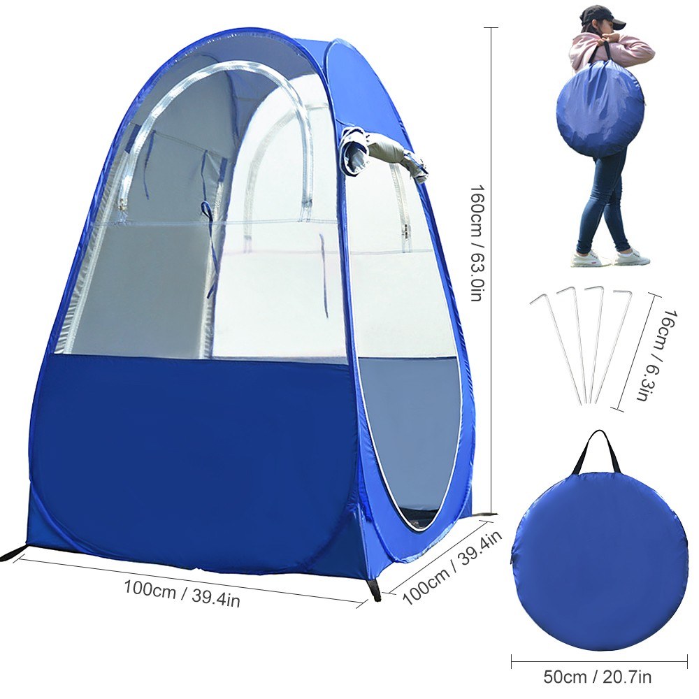 Portable Automatic Pop-Up Fishing Tent with UV Protection, Rain Shading, Dual-Sided Windows & Doors for Camping, Hiking, Beach - Includes Carry Bag