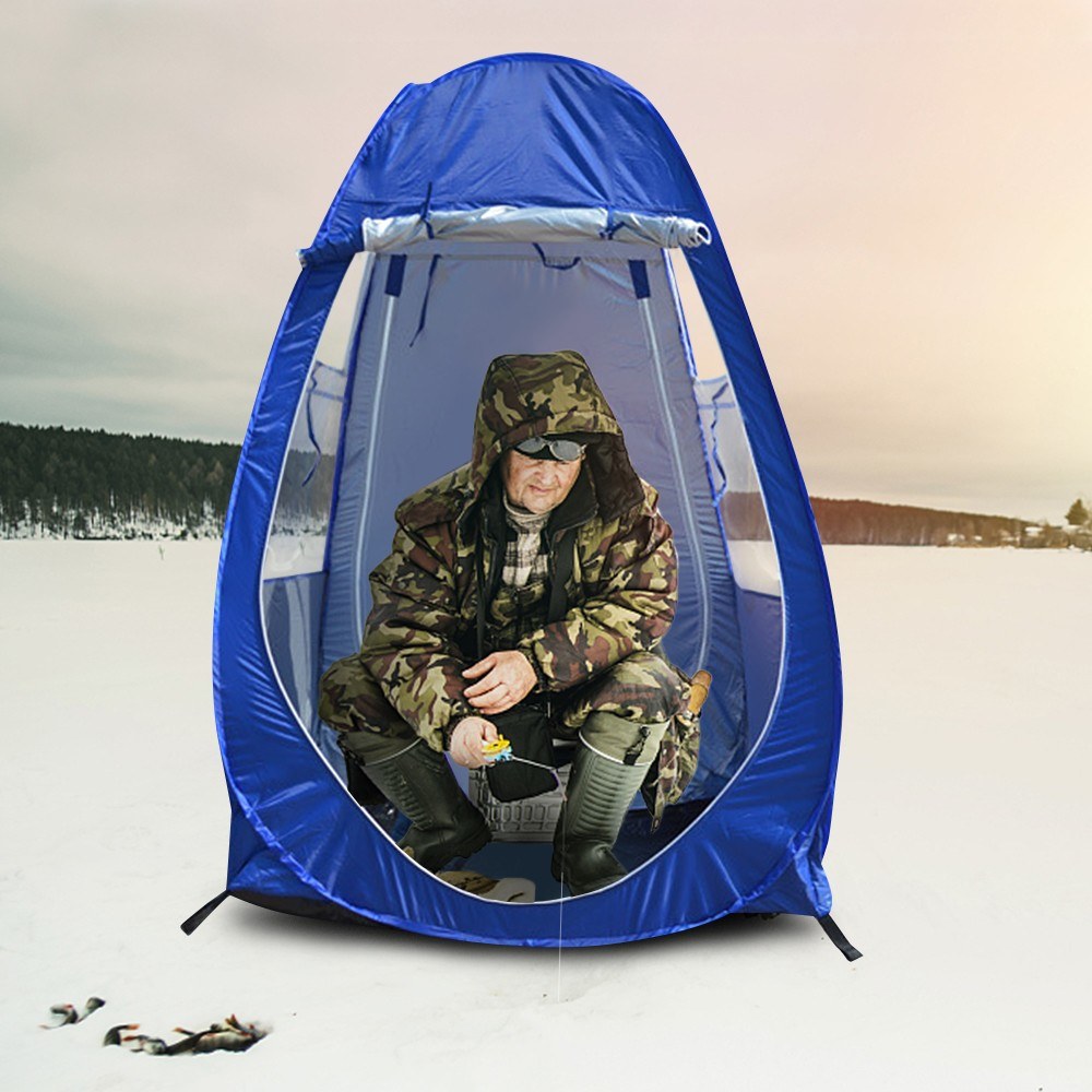 Portable Automatic Pop-Up Fishing Tent with UV Protection, Rain Shading, Dual-Sided Windows & Doors for Camping, Hiking, Beach - Includes Carry Bag