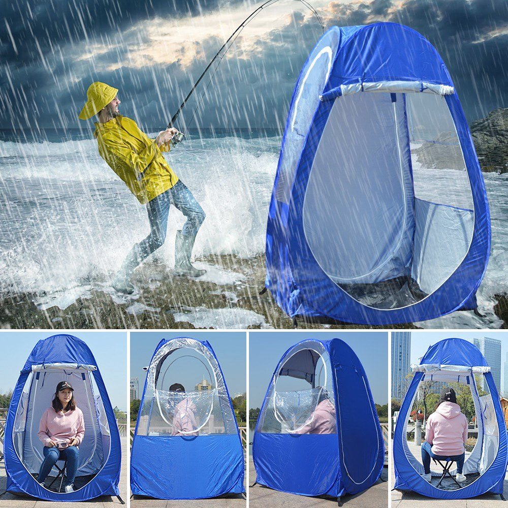 Portable Automatic Pop-Up Fishing Tent with UV Protection, Rain Shading, Dual-Sided Windows & Doors for Camping, Hiking, Beach - Includes Carry Bag