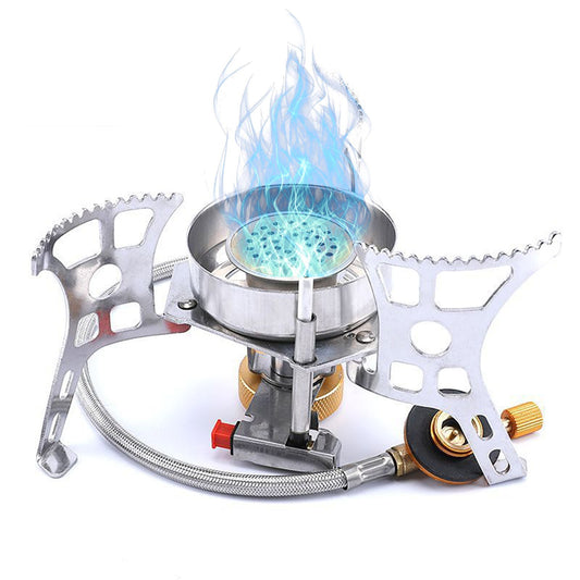 Portable Split Gas Stove for Outdoor Camping - Piezo/Manual Ignition