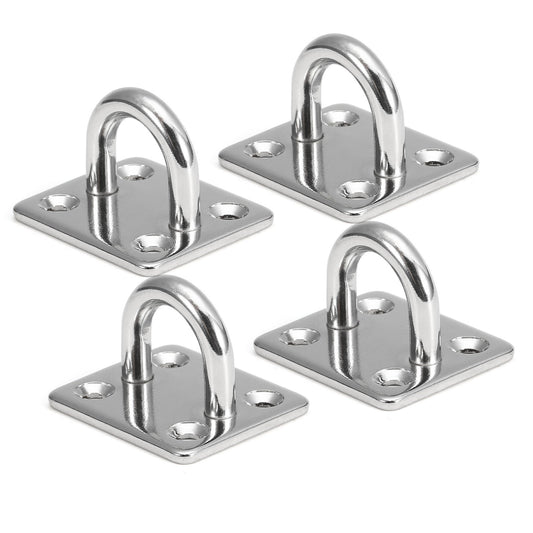 4pcs Marine Pad Eye Plates - Multifunctional Wall Mount Hook Loops