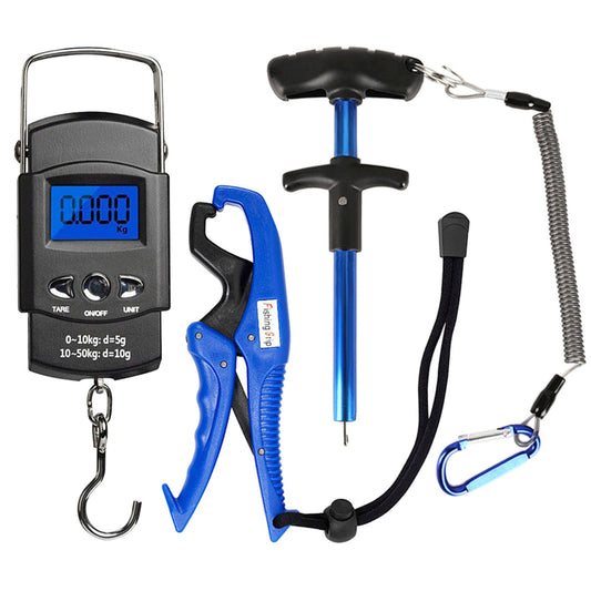 Digital Fish Scale and Hook Remover Gripper Combo Kit