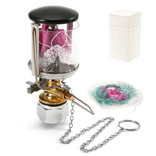 Portable Mini Propane Lantern - Single Mantle Gas Light with 2 Mantles for Hiking, Backpacking, and Travel