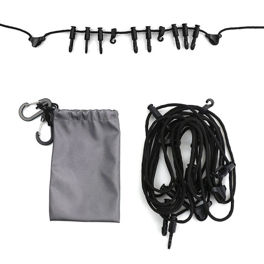 5-Meter Outdoor Hanging Rope with Hooks - Multipurpose Camping Clothesline for Hiking