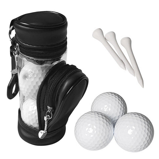 Golf Balls & Tees Storage Case with 3 Balls & 3 Tees Set