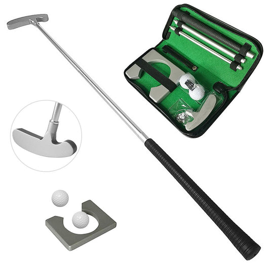Portable Golf Putting Set: Includes Putter, 2 Balls, and Putting Cup for Indoor Practice - Right-Handed