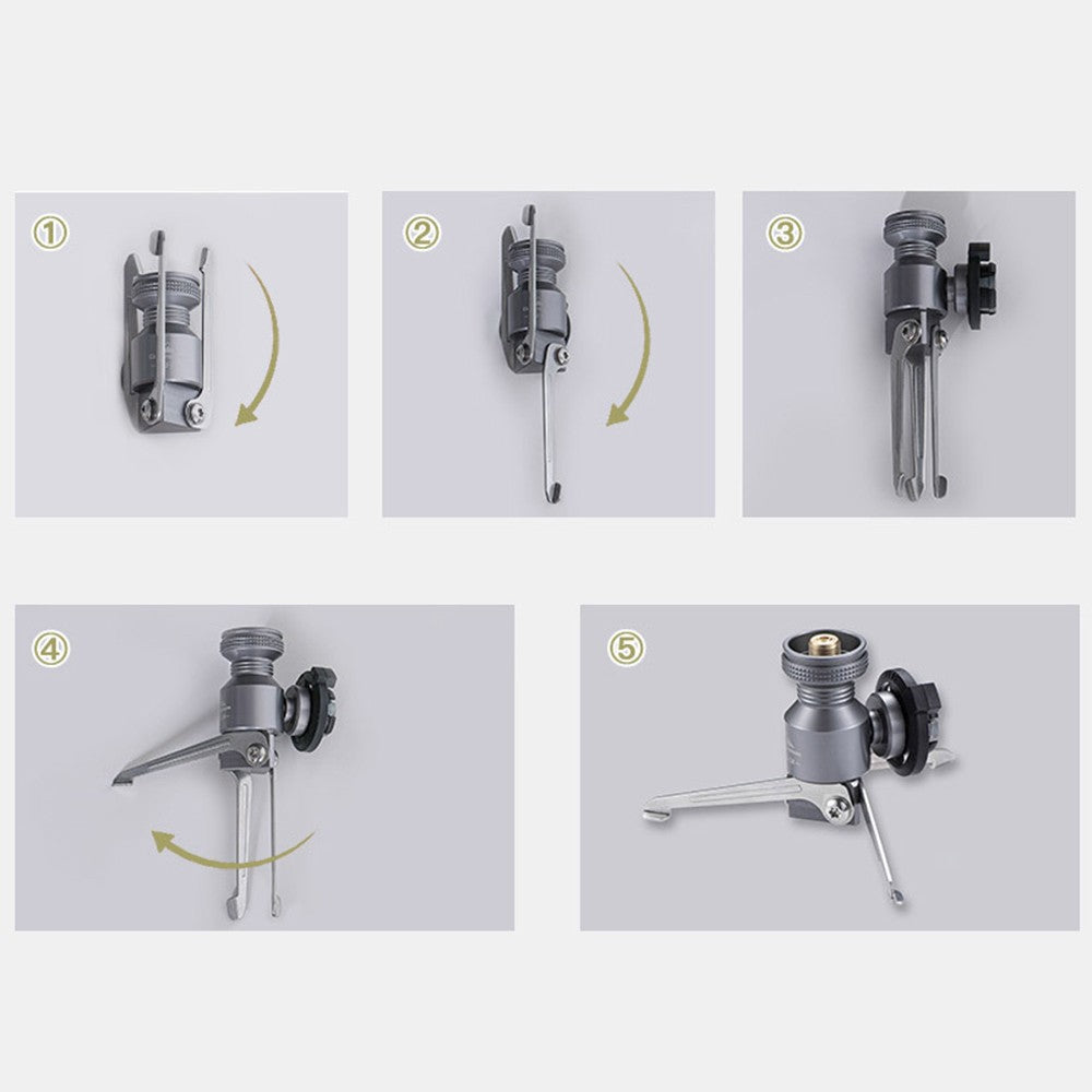 Collapsible Tripod Butane Gas Canister Adapter & Lamp Stand Connector