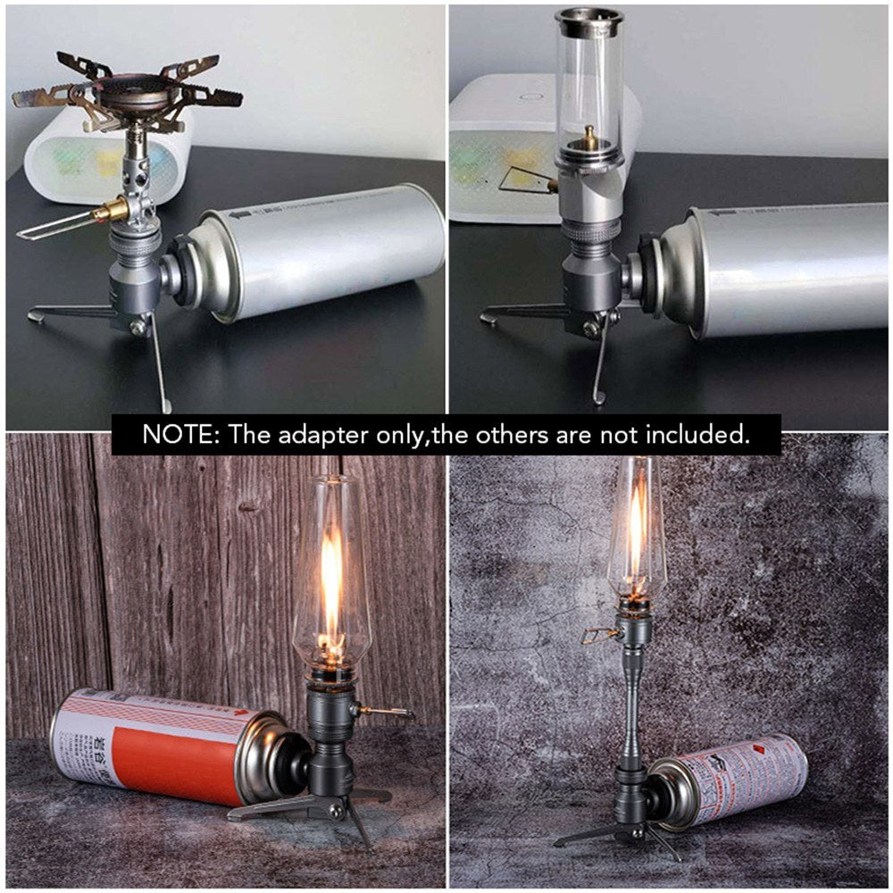 Collapsible Tripod Butane Gas Canister Adapter & Lamp Stand Connector