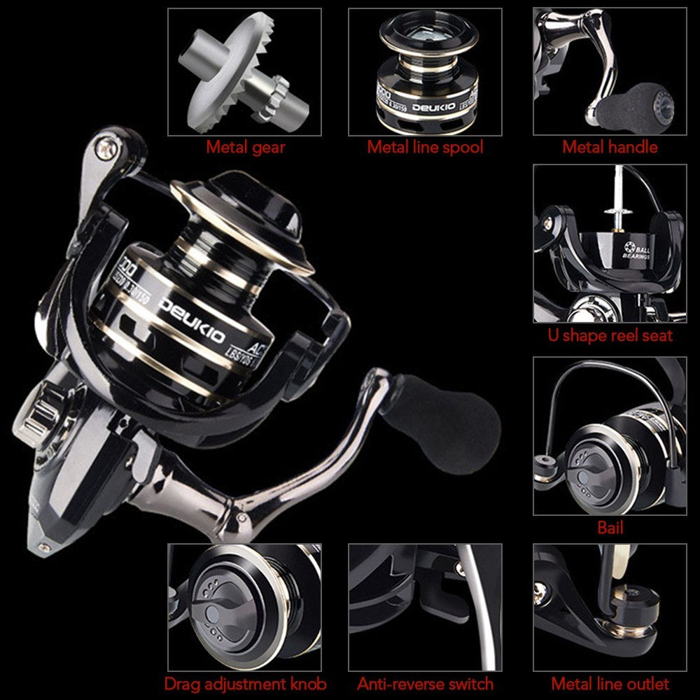 Ultralight All-Metal Mini Spinning Reel 3BB 5.2:1 Right/Left Hand Interchangeable for Freshwater & Saltwater Fishing