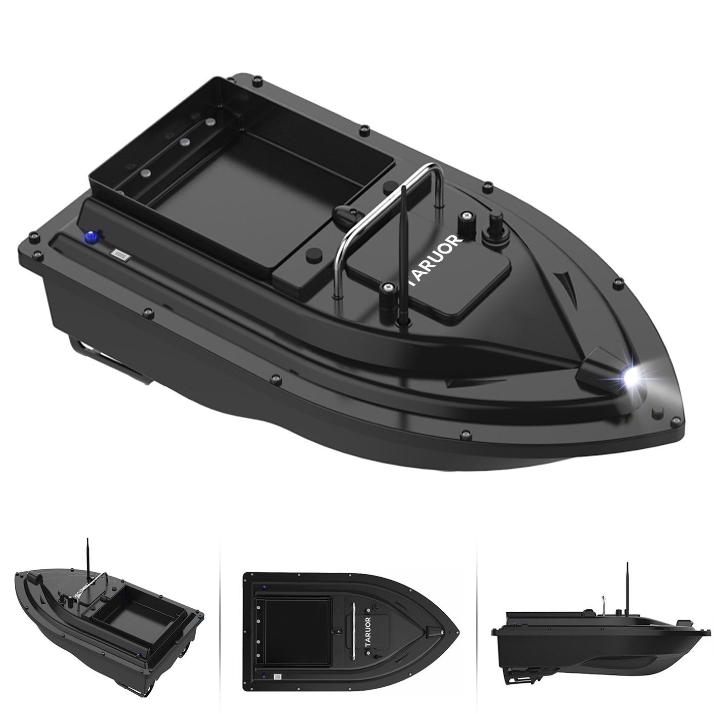 Taruor GPS Fishing Bait Boat - 16 Positioning Points, Large Container, 400-500M Range, 4.4lb Load, 10000mAh Battery