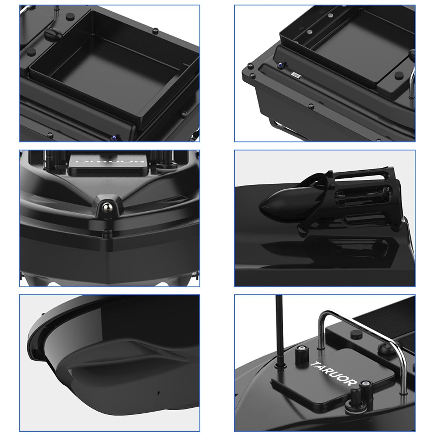 Taruor GPS Fishing Bait Boat - 16 Positioning Points, Large Container, 400-500M Range, 4.4lb Load, 10000mAh Battery