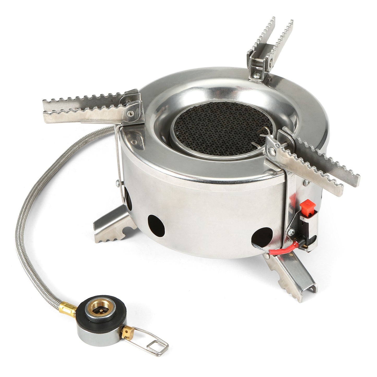 Windproof 6000W Foldable Camping Gas Stove with Piezo Ignition – Ideal for Backpacking, Hiking & Outdoor Cooking