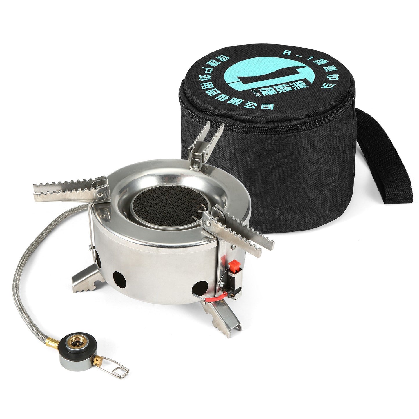 Windproof 6000W Foldable Camping Gas Stove with Piezo Ignition – Ideal for Backpacking, Hiking & Outdoor Cooking