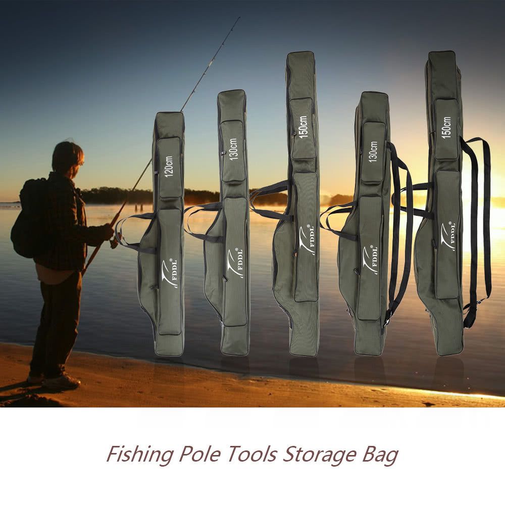 Compact Canvas Fishing Rod Holder | Portable Folding Pole Tool Storage Bag | Gear Tackle Case