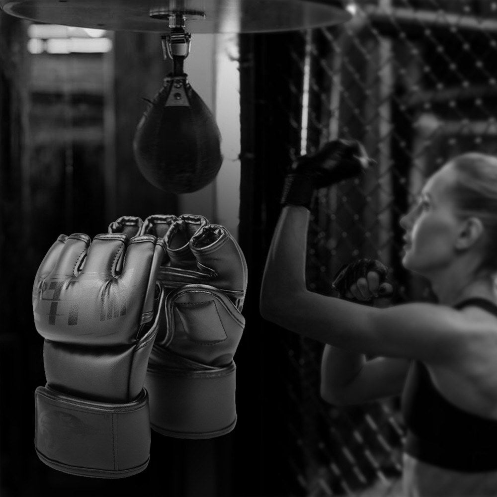 Unisex MMA Kickboxing Gloves with Open Palm for Boxing, Sparring, Muay Thai & Punching Bag