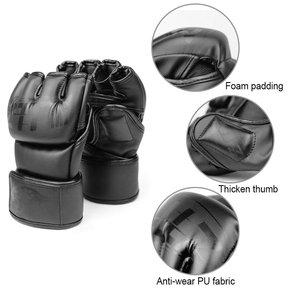 Unisex MMA Kickboxing Gloves with Open Palm for Boxing, Sparring, Muay Thai & Punching Bag
