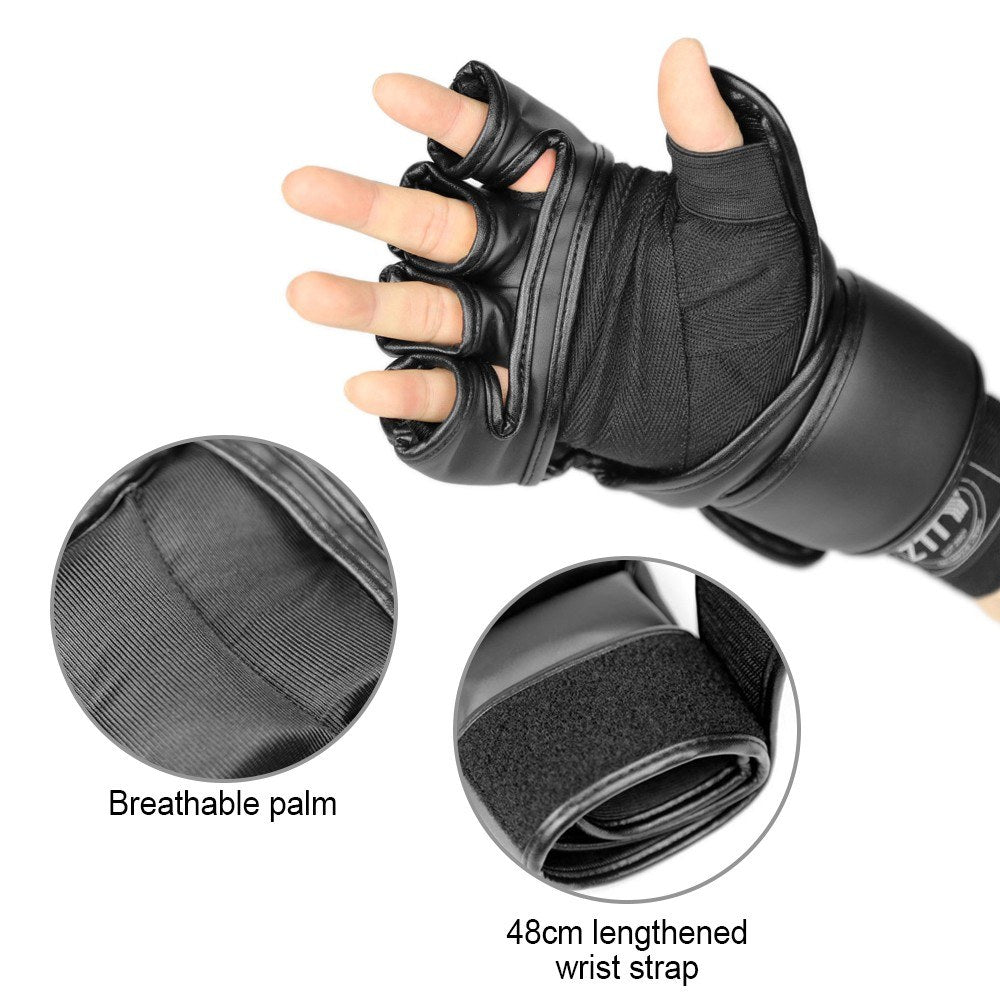 Unisex MMA Kickboxing Gloves with Open Palm for Boxing, Sparring, Muay Thai & Punching Bag