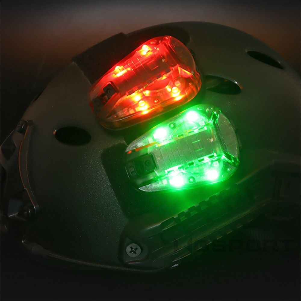 Helmet-Mounted Water-Resistant Strobe Light for Outdoor Safety and Camping