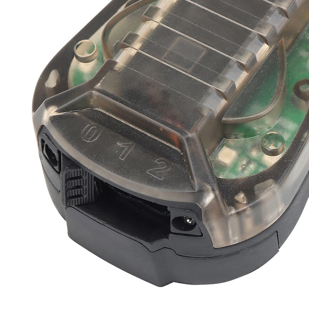 Helmet-Mounted Water-Resistant Strobe Light for Outdoor Safety and Camping